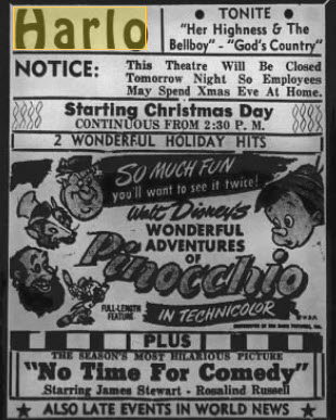 Harlo Theater - Dec 23 1946 Ad (newer photo)